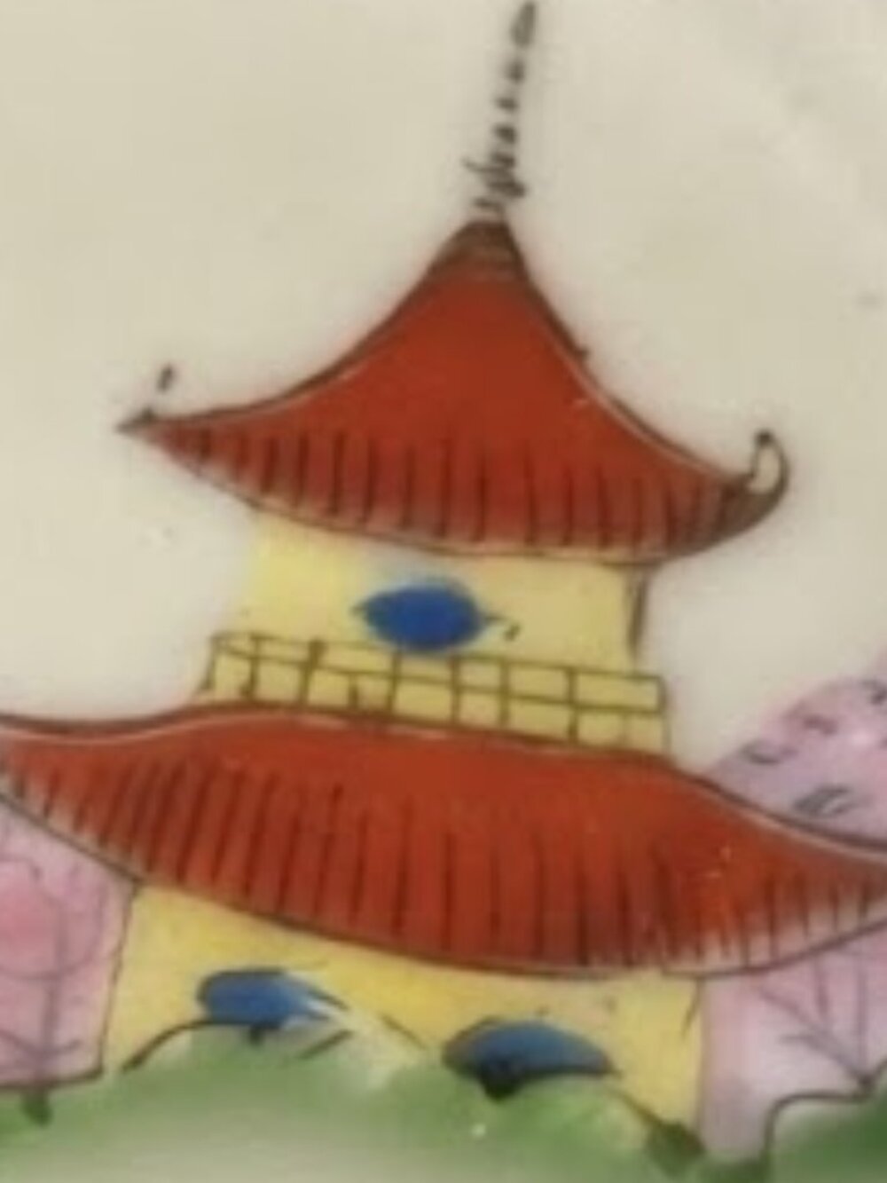 4 Vintage Japanese Hand Painted Gold Trim Lusterware Plates - Picture 15 of 16
